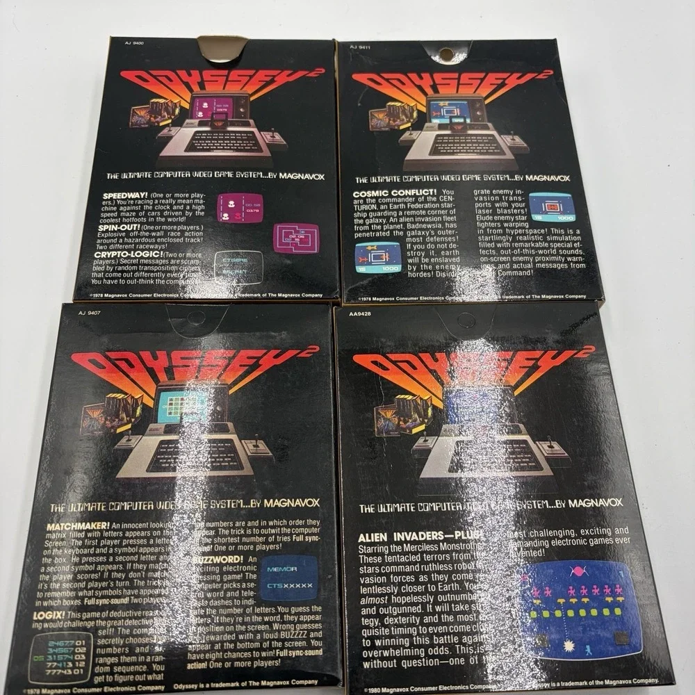 Magnavox Odyssey 2 Games Lot Of 4 Alien Invaders Cosmic Conflict Speedway